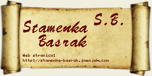 Stamenka Basrak vizit kartica